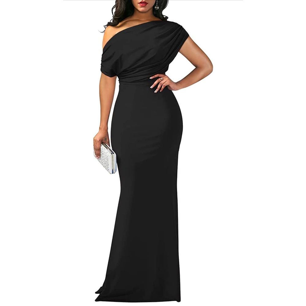 Chic Black Off-Shoulder Maxi Dress